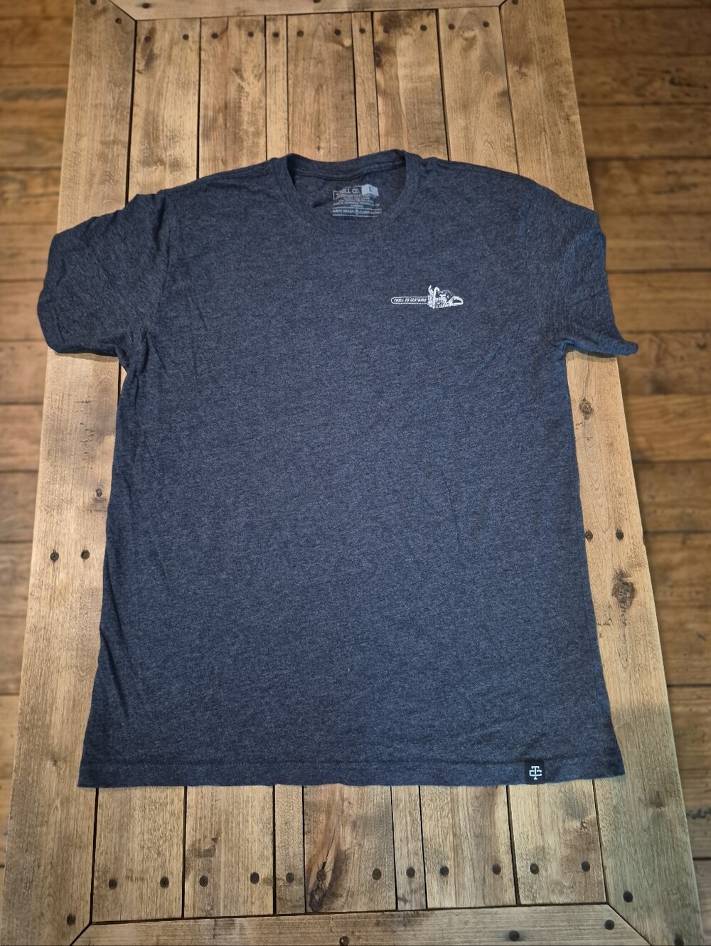 Troll Clothing Company Men's Heather Navy Short-Sleeve T-Shirt Size Mens (Large)